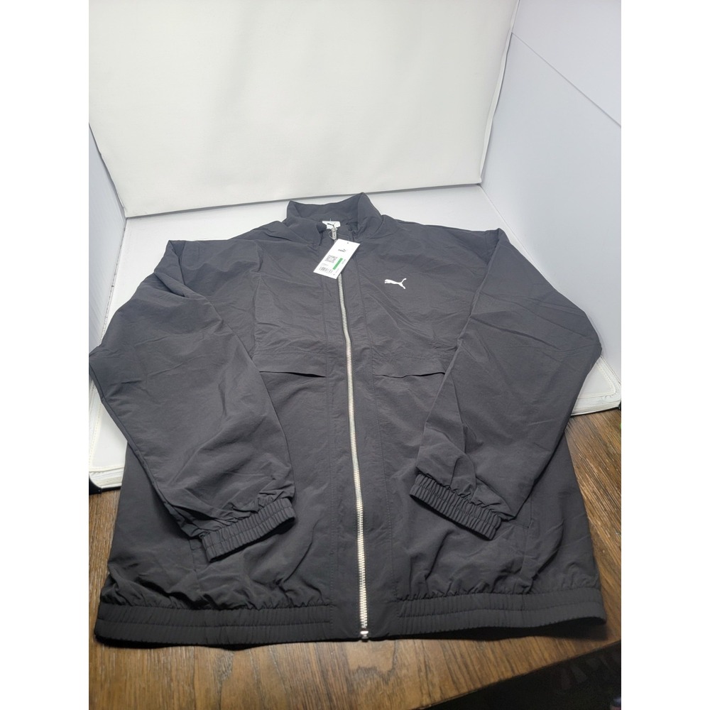 PUMA Wardrobe Essentials Relaxed Retro Soccer Jacket Mens Black Size Large